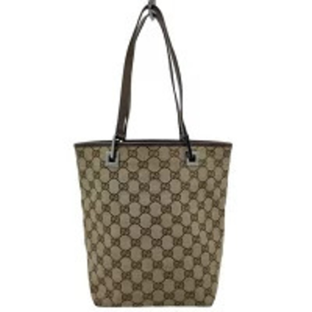 GUCCI Tote Bag Shoulder GG Canvas Beige